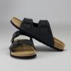 imageCUSHIONAIRE Lane Cork Footbed Mens Sandals Adjustable Buckle Comfort Slides for Men Genuine Leather Insole Summer Sandals Men FootwearBlack
