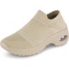 imageCUSHIONAIRE Breeze Easy Slip On Womens Sneakers  Casual Everyday Walking Shoes for Women with Breathable Mesh and ComfortTaupe