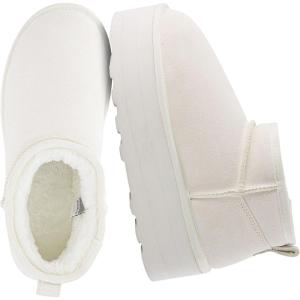 imageCUSHIONAIRE Hippy Womens Platform Ankle Boots  Genuine Suede Faux Fur Lining Cozy Winter SlipOn Design Comfortable Footwear with Wide Widths AvailableOffwhite