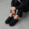imageCUSHIONAIRE Hilo3 Cozy Suede Womens Slippers Soft Faux Fur Lined Slip On House Shoes for Women with Cushioned Memory FoamBlack Midnight Genuine Suede