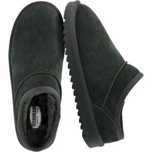 imageCUSHIONAIRE Hilo3 Cozy Suede Womens Slippers Soft Faux Fur Lined Slip On House Shoes for Women with Cushioned Memory FoamForest Green 2