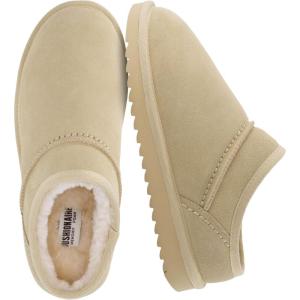 imageCUSHIONAIRE Hilo3 Cozy Suede Womens Slippers Soft Faux Fur Lined Slip On House Shoes for Women with Cushioned Memory FoamSand 2