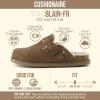 imageCUSHIONAIRE Blain Fur Genuine Suede Clogs for Women Cozy SlipOn Womens Slippers with Detailed Stitching and Memory Foam ComfortBrown