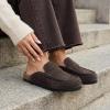 imageCUSHIONAIRE Fondu Genuine Leather Mule Clogs for Women Comfortable Slip On Womens Shoes with Penny Strap Accent and Memory Foam FootbedChocolate
