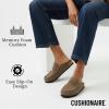 imageCUSHIONAIRE Fondu Genuine Leather Mule Clogs for Women Comfortable Slip On Womens Shoes with Penny Strap Accent and Memory Foam FootbedTaupe
