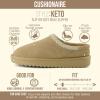 imageCUSHIONAIRE Keto Womens Slippers SlipOn Suede Mule Slipper  Cozy amp Stylish Memory Foam amp Faux Fur Lining Wide Widths AvailableBiscuit