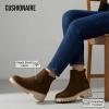 imageCUSHIONAIRE Parade PullOn Womens Boots Lightweight Lug Sole Chelsea Style Ankle Boots for Women with Detailed StitchingChocolate