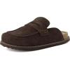 imageCUSHIONAIRE Wally LoaferStyle Suede Clogs for Men SlipOn Backless Indoor Outdoor Mens Shoes with Cushioned FootbedBrown