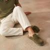 imageCUSHIONAIRE Wally LoaferStyle Suede Clogs for Men SlipOn Backless Indoor Outdoor Mens Shoes with Cushioned FootbedOlive