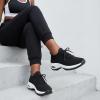 imageCUSHIONAIRE Womens Blaze Stretch Knit Slip on lace Sneaker Memory Foam amp LiteSole TechnologyBlackWhite