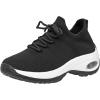 imageCUSHIONAIRE Womens Blaze Stretch Knit Slip on lace Sneaker Memory Foam amp LiteSole TechnologyBlackWhite