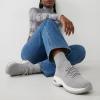 imageCUSHIONAIRE Womens Blaze Stretch Knit Slip on lace Sneaker Memory Foam amp LiteSole TechnologyGreyWhite