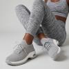 imageCUSHIONAIRE Womens Blaze Stretch Knit Slip on lace Sneaker Memory Foam amp LiteSole TechnologyGreyWhite