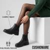 imageCUSHIONAIRE Womens Britain Chelsea Boots Soft Vegan Leather NonSlip Sole Memory Foam Back Pull Tab Ankle Boots for Women Wide WidthsBlack Nappa