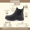 imageCUSHIONAIRE Womens Britain Chelsea Boots Soft Vegan Leather NonSlip Sole Memory Foam Back Pull Tab Ankle Boots for Women Wide WidthsBlack Nappa