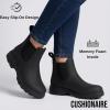 imageCUSHIONAIRE Womens Britain Chelsea Boots Soft Vegan Leather NonSlip Sole Memory Foam Back Pull Tab Ankle Boots for Women Wide WidthsBlack Rugged