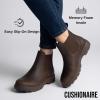 imageCUSHIONAIRE Womens Britain Chelsea Boots Soft Vegan Leather NonSlip Sole Memory Foam Back Pull Tab Ankle Boots for Women Wide WidthsEspresso