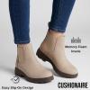 imageCUSHIONAIRE Womens Britain Chelsea Boots Soft Vegan Leather NonSlip Sole Memory Foam Back Pull Tab Ankle Boots for Women Wide WidthsSand