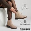 imageCUSHIONAIRE Womens Britain Chelsea Boots Soft Vegan Leather NonSlip Sole Memory Foam Back Pull Tab Ankle Boots for Women Wide WidthsSand