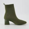 imageCUSHIONAIRE Womens Milo Stretch Ankle Sock Boot  Soft Knit Upper Memory Foam Padding Lightweight 175 Heel Wide Widths AvailableDark Olive