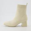 imageCUSHIONAIRE Womens Milo Stretch Ankle Sock Boot  Soft Knit Upper Memory Foam Padding Lightweight 175 Heel Wide Widths AvailableIvory