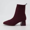 imageCUSHIONAIRE Womens Milo Stretch Ankle Sock Boot  Soft Knit Upper Memory Foam Padding Lightweight 175 Heel Wide Widths AvailablePlum