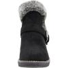 imageCUSHIONAIRE Womens Rhodes Faux Suede Winter Booties  Fur Boots for Women with Memory Foam Comfy Boots with Faux Fur Side Zipper 2Inch Wedge Heel Wide Widths AvailableBlack