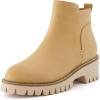 imageCUSHIONAIRE Parade PullOn Womens Boots Lightweight Lug Sole Chelsea Style Ankle Boots for Women with Detailed StitchingTan