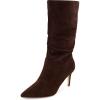 imageCUSHIONAIRE Womens Porsha Slouchy Vegan Suede MidCalf Scrunch Boot with Pointed Toe Memory Foam amp 3Inch Heel  Wide Widths AvailableChocolate