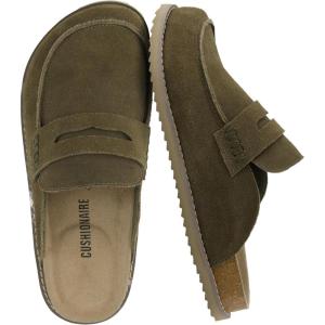 imageCUSHIONAIRE Wally LoaferStyle Suede Clogs for Men SlipOn Backless Indoor Outdoor Mens Shoes with Cushioned FootbedOlive