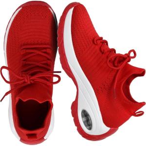 imageCUSHIONAIRE Womens Blaze Stretch Knit Slip on lace Sneaker Memory Foam amp LiteSole TechnologyRed