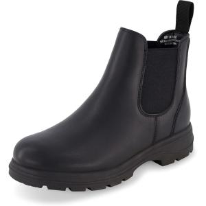 imageCUSHIONAIRE Womens Britain Chelsea Boots Soft Vegan Leather NonSlip Sole Memory Foam Back Pull Tab Ankle Boots for Women Wide WidthsBlack Nappa