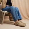 imageCUSHIONAIRE Hamlet Genuine Leather Suede Clogs for Women Slip On Shoes with Detailed Metal Buckle Strap and Memory Foam FootbedBeige