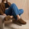 imageCUSHIONAIRE Hamlet Genuine Leather Suede Clogs for Women Slip On Shoes with Detailed Metal Buckle Strap and Memory Foam FootbedBrown