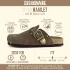 imageCUSHIONAIRE Hamlet Genuine Leather Suede Clogs for Women Slip On Shoes with Detailed Metal Buckle Strap and Memory Foam FootbedGrey