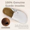 imageCUSHIONAIRE Hana Womens Clogs  Comfortable Vegan Suede Clogs for Women  Slip On Potato Shoes with Cork Footbed amp Arch Support  Memory Foam Wide Widths AvailableWhite