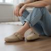 imageCUSHIONAIRE Hana Womens Clogs  Comfortable Vegan Suede Clogs for Women  Slip On Potato Shoes with Cork Footbed amp Arch Support  Memory Foam Wide Widths AvailableSand Wool