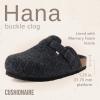 imageCUSHIONAIRE Hana Womens Clogs  Comfortable Vegan Suede Clogs for Women  Slip On Potato Shoes with Cork Footbed amp Arch Support  Memory Foam Wide Widths AvailableCharcoal Wool