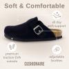 imageCUSHIONAIRE Hana Womens Clogs  Comfortable Vegan Suede Clogs for Women  Slip On Potato Shoes with Cork Footbed amp Arch Support  Memory Foam Wide Widths AvailableBlack Corduroy