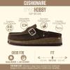 imageCUSHIONAIRE Hobby Genuine Leather Suede Mule Clogs for Women with Buckle Strap and Cork Footbed Supportive AllDay Comfort in Womens ShoesChocolate
