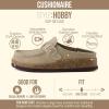 imageCUSHIONAIRE Hobby Genuine Leather Suede Mule Clogs for Women with Buckle Strap and Cork Footbed Supportive AllDay Comfort in Womens ShoesTaupe