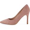 imageCUSHIONAIRE Lola Dress Pump Heels for Women Classic Pointed Toe High Heels with Soft Memory Foam and Durable OutsoleBlush Suede