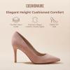 imageCUSHIONAIRE Lola Dress Pump Heels for Women Classic Pointed Toe High Heels with Soft Memory Foam and Durable OutsoleBlush Suede