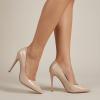 imageCUSHIONAIRE Lola Dress Pump Heels for Women Classic Pointed Toe High Heels with Soft Memory Foam and Durable OutsoleNude Patent