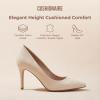 imageCUSHIONAIRE Lola Dress Pump Heels for Women Classic Pointed Toe High Heels with Soft Memory Foam and Durable OutsoleNude Patent