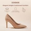 imageCUSHIONAIRE Lola Dress Pump Heels for Women Classic Pointed Toe High Heels with Soft Memory Foam and Durable OutsoleTan Patent