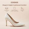 imageCUSHIONAIRE Lola Dress Pump Heels for Women Classic Pointed Toe High Heels with Soft Memory Foam and Durable OutsoleWhite