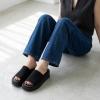 imageCUSHIONAIRE Pim Wedge Chunky Platform Womens Sandals with Firm Knit Upper amp Memory Foam Summer Sandals for WomenBlack Weave