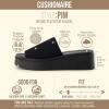 imageCUSHIONAIRE Pim Wedge Chunky Platform Womens Sandals with Firm Knit Upper amp Memory Foam Summer Sandals for WomenBlack Weave