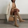 imageCUSHIONAIRE Rialto Womens KneeHigh Stretch Boot  SlipOn Tall Shaft Boot with Memory Foam amp Low Block HeelKnit Taupe
